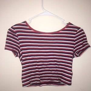 WOMENS H&M CROPPED STRIPPED SHIRT